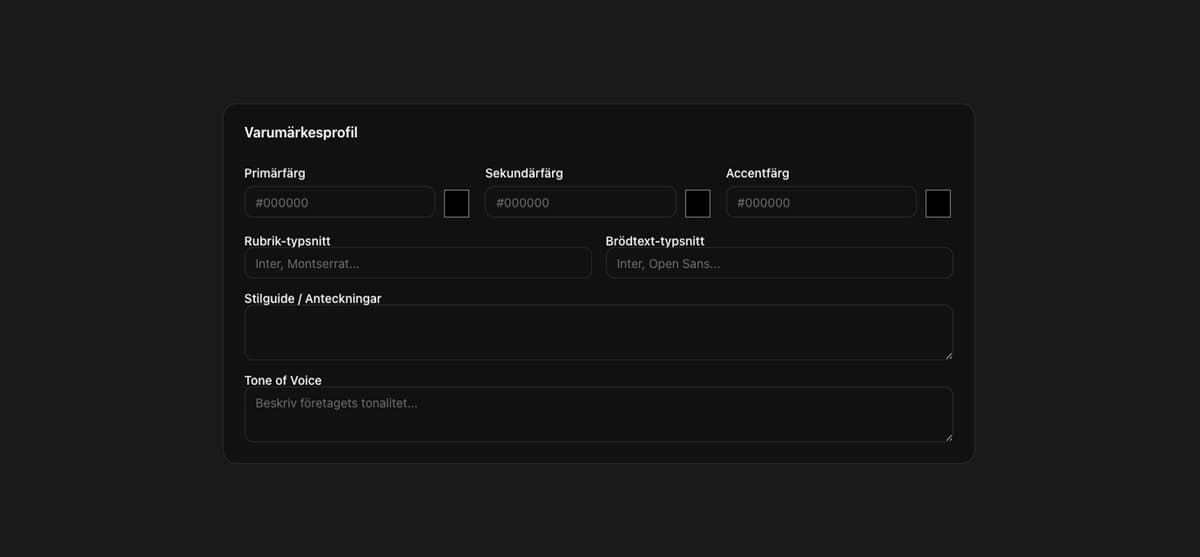 Varumärkesinställningar